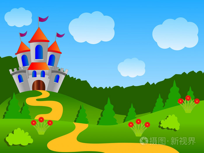 童话般的宫殿,在森林的边缘