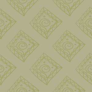 橄榄绿色几何装饰品。网络纺织品和墙纸无缝模式