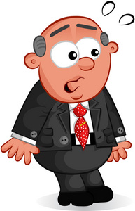 商务卡通-老板人很惊讶照片