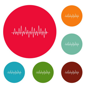 均衡器跳动图标圆圈设置矢量