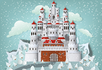 在冬天的童话城堡