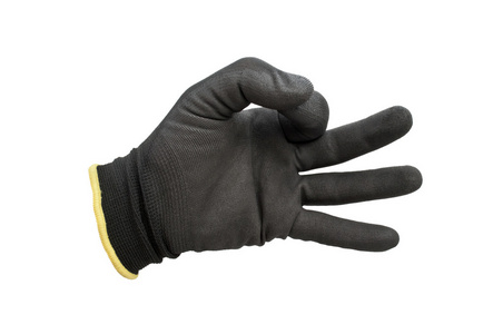 孤立的黑色工作手套