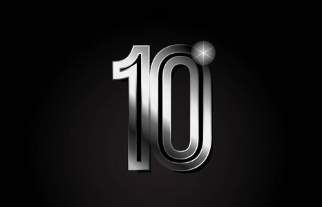 图标设计,黑色背景上有金银灰色金属,适合公司或企业3位数字7号标志