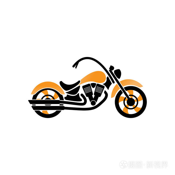 黄色和黑色摩托车图形模板矢量