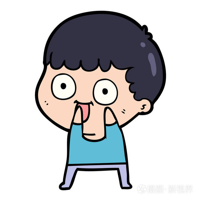 卡通人凝视的矢量插画