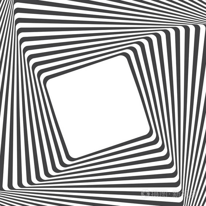 光学艺术背景.有空空间的光学错觉框架.现代几何矢量模式.