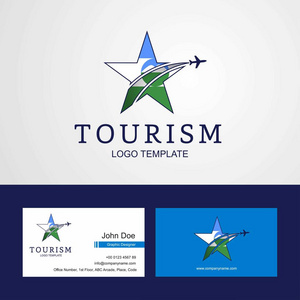旅游卡巴尔达巴尔卡尔标志创意明星徽标和名片设计