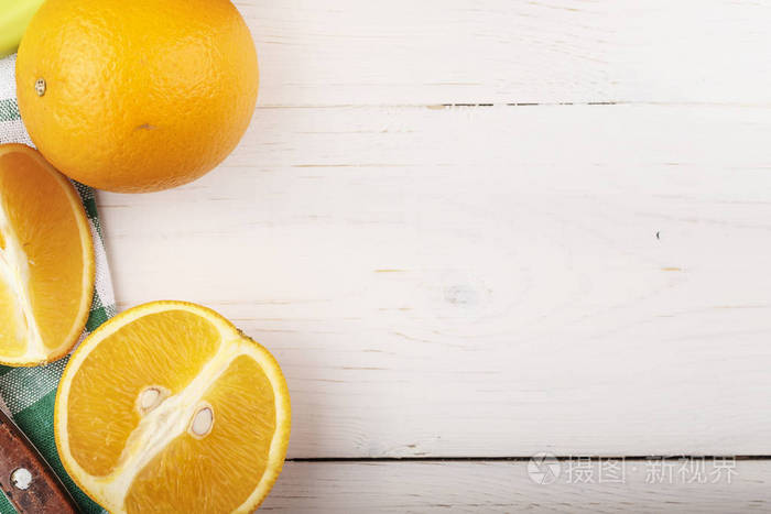 鲜切橙汁。维他命饮料增强免疫力。地方为 tex