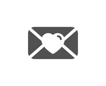 情人节邮件图标。情书符号