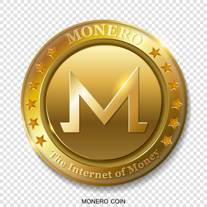 逼真的金色 Monero 密码币