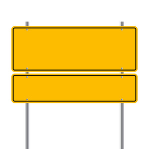 路标路黄空白矢量图