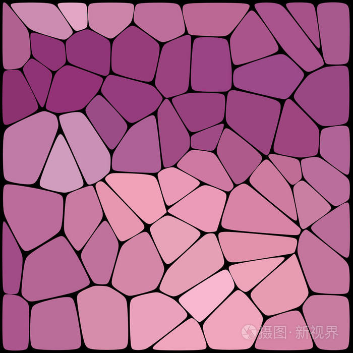 抽象的几何粉红色背景组成的几何元素排列在一个黑色的背景上.矢量图