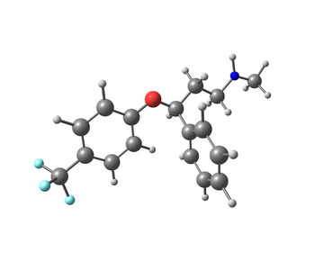 氟西汀分子上白色孤立