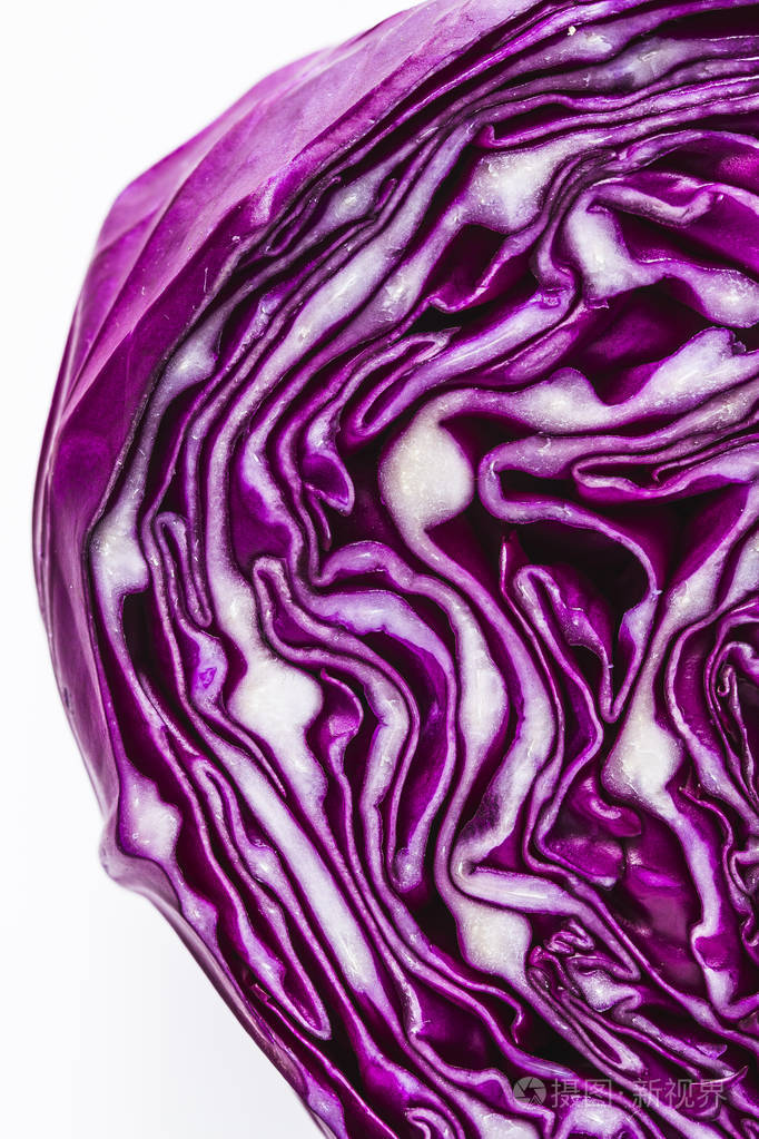 紫红色卷心菜头特写