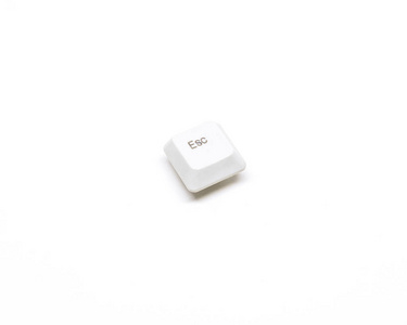 在白色背景上隔离的白色键盘按钮转义键