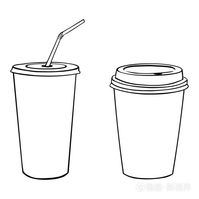矢量silhouettes 的塑料杯子插画-正版商用图片07ez4r-摄图新视界
