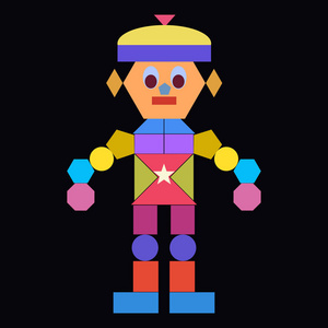 几何形状的滑稽机器人照片