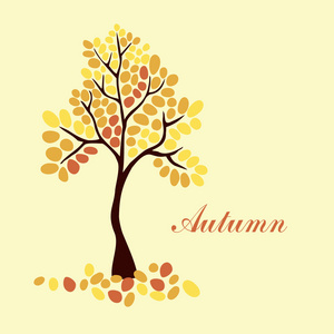 秋天一棵树，为您的设计元素