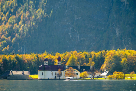 Konigssee 湖与世界著名 St Bartholomae