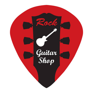 吉他主轴箱吉他采摘与摇滚吉他店标志