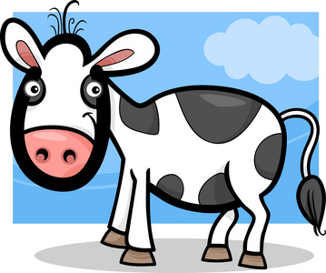 小牛宝宝农场动物卡通插图