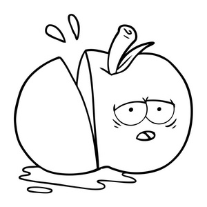 卡通苹果片的矢量插图