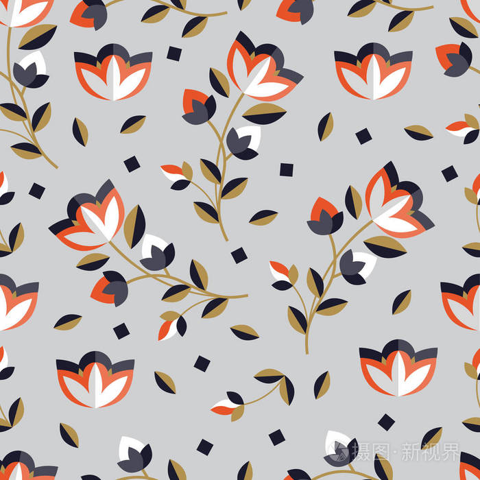 几何花卉装饰面设计