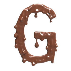 字母 g 风格的巧克力字母表。3d 渲染