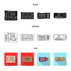 门票和入场图标的矢量设计。用于 web 的票证和事件股票符号集