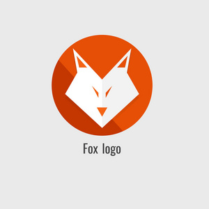 页狐狸橙色标志。现代在白色背景