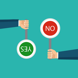 选择的概念,正确的选择和错误的决定照片