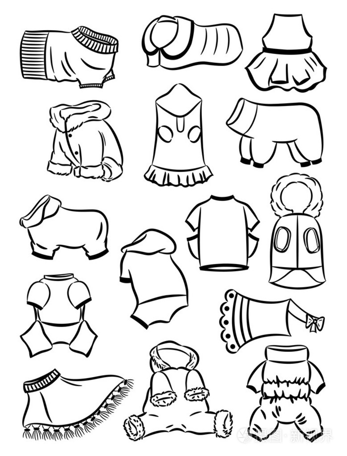 狗衣服的轮廓插画-正版商用图片07focr-摄图新视界