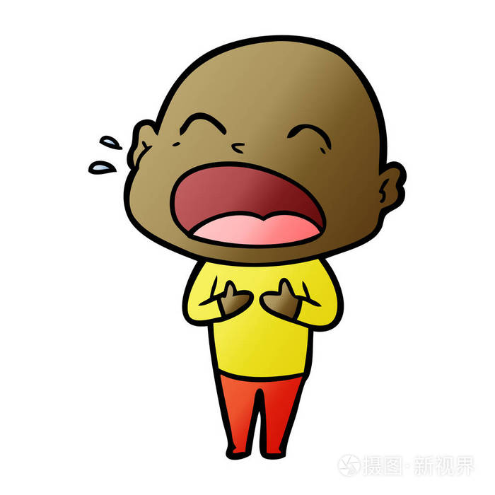 卡通大喊光头男人