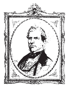 瑟洛杂草, 17971882, 他是纽约报纸出版商, 辉格主义者和共和党政客, 复古线画或雕刻插图