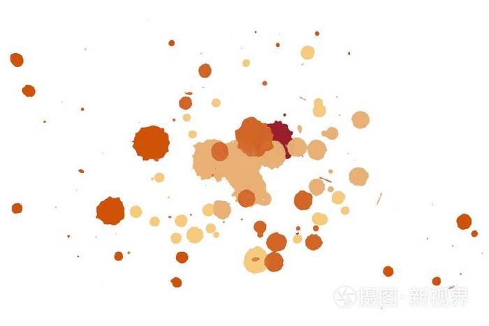 抽象水彩水彩画手绘油漆飞溅污渍白色背景