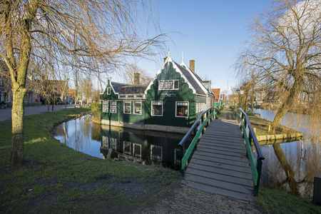 荷兰 Zaandam Zaanse Schans 的传统建筑