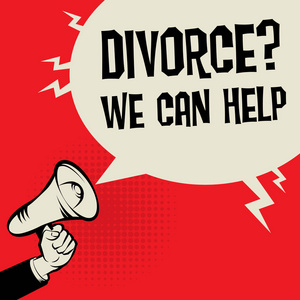 扩音器手生意概念离婚我们可以帮助