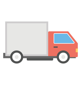 物流车平面设计中的物流车矢量图标照片