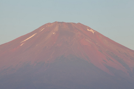 红颜色的富士山