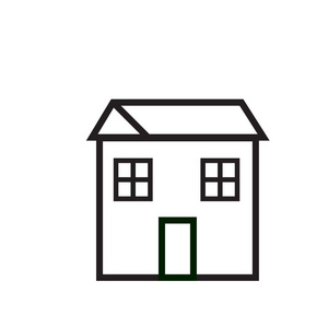 公寓矢量图标, 房子符号。现代, 简单的扁平隔离