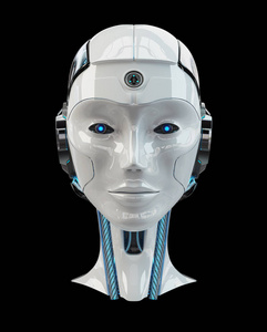 机器人头人工智能3d 渲染