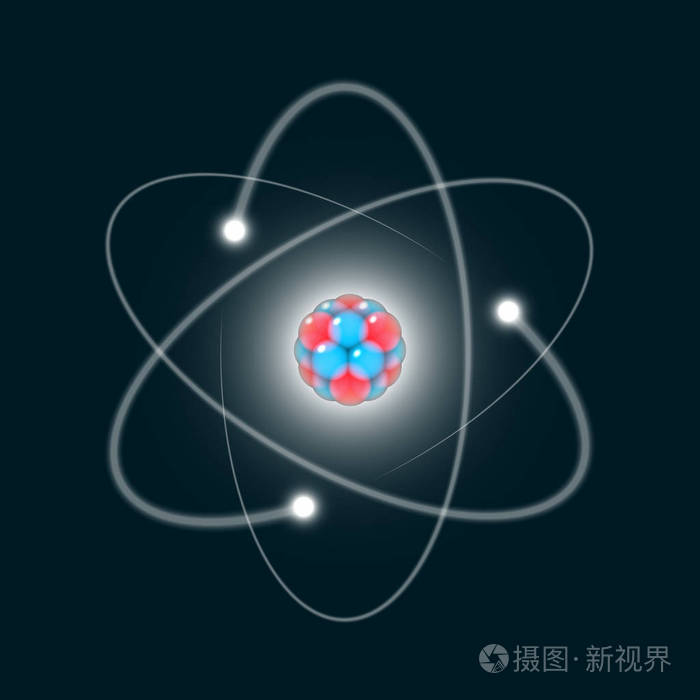原子图标3d像抽象原子结构模型