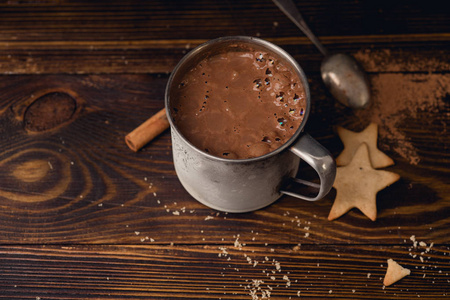 热巧克力杯配姜饼饼干和肉桂, 冬饮理念