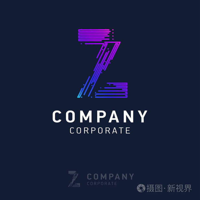 Z 公司徽标设计与访问卡向量