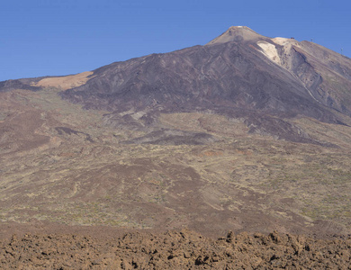 彩色火山 teide 最高的西班牙山脉景观