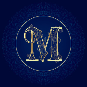 r 形状带玫瑰的字母m老明信片复古英文手写复古字体-80-90 年代时尚