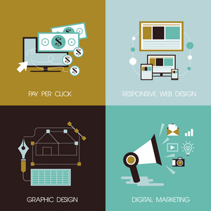 市场营销和设计的平面设计概念