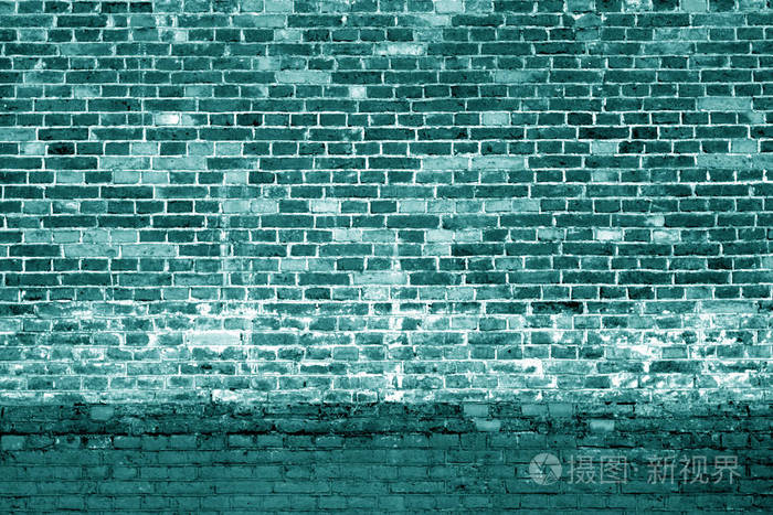 青色调风化砖墙背景