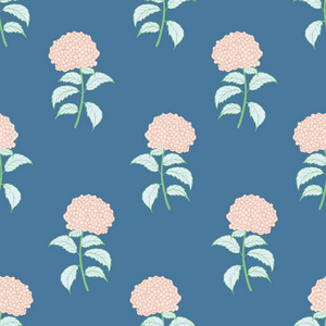 亮花无缝花纹粉红色绣球照片