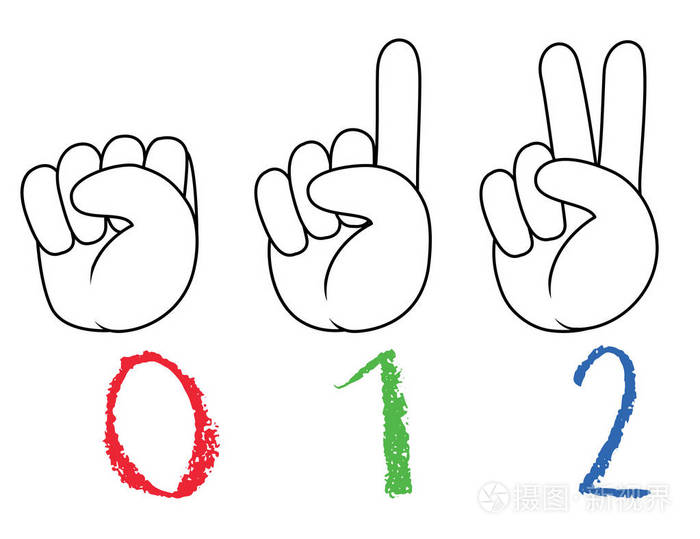 涂鸦手手势号插图